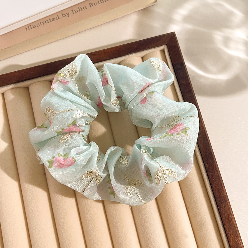 Women's Daily Sweet Rib-Knit Lace Hair Tie Solid Flower Lattice