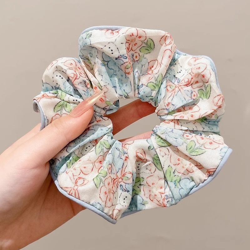 Women's Sweet Bun Scrunchie Hair Tie Multi-layer Lace Knit Cloth