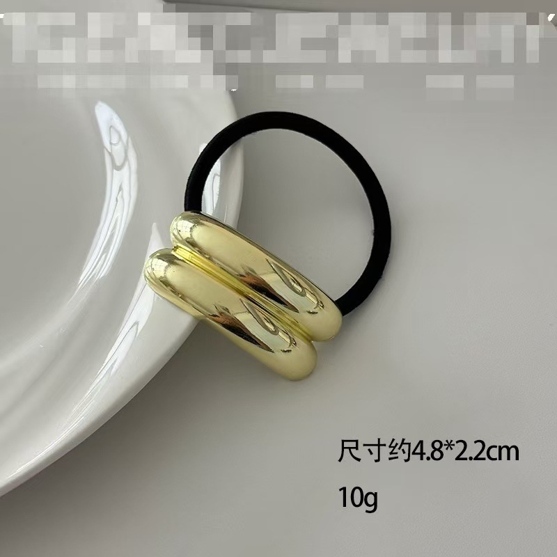 Women's Smooth Alloy Arc Ponytail Holder Minimalist Metallic