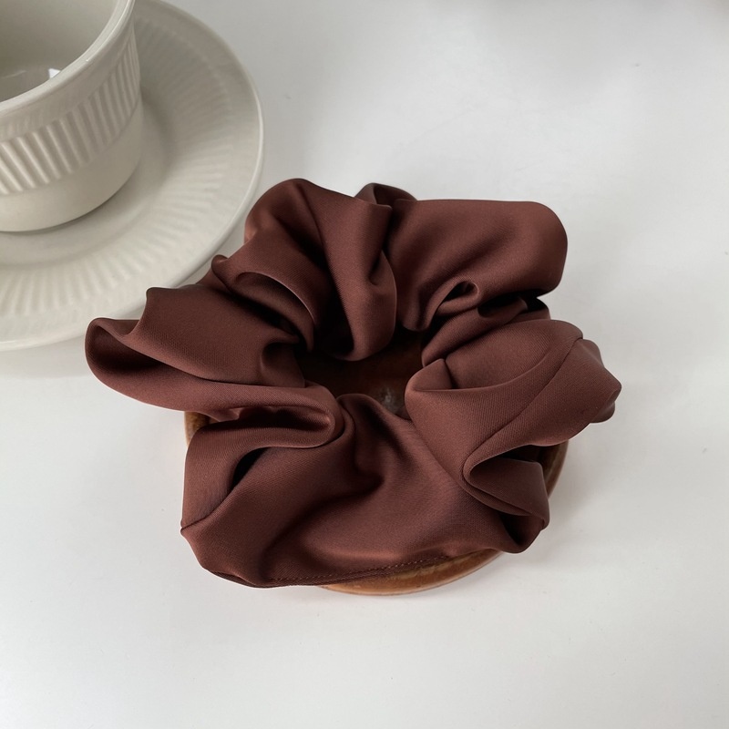 Women's Premium Satin Scrunchie Elegant Hair Tie Basic Solid Colors