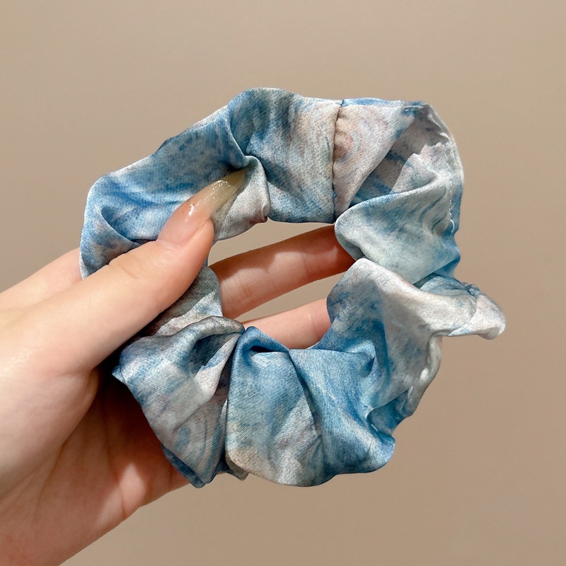 Women Daily Oversized High Elastic Lace Hair Scrunchie Elegant Floral