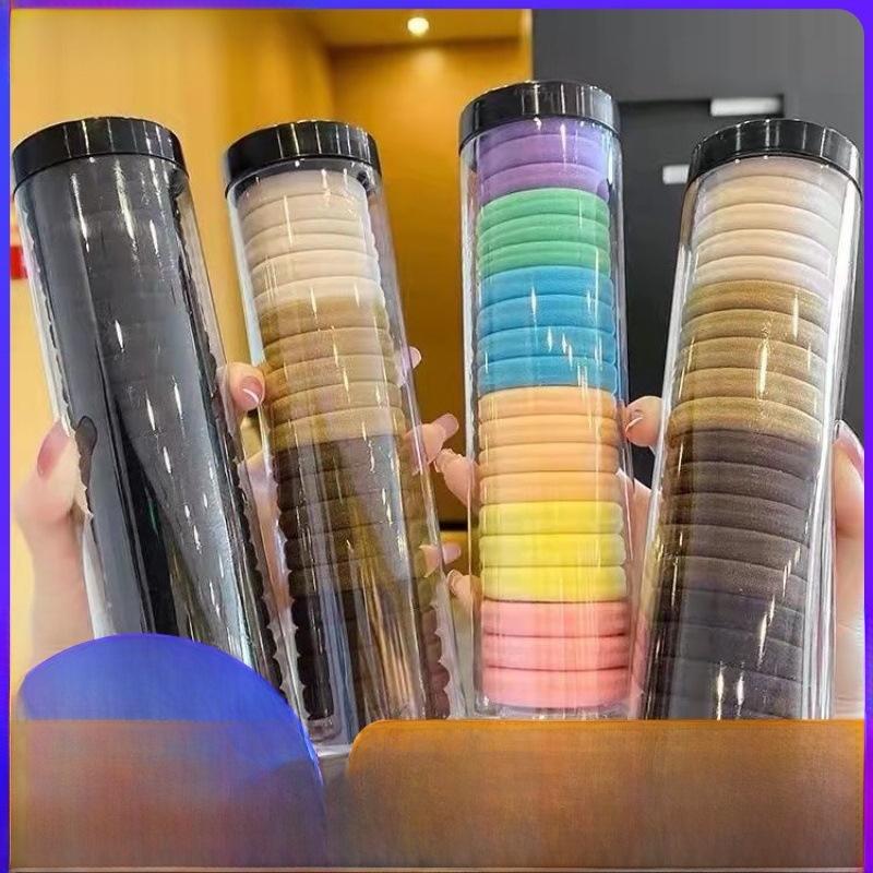 Women High Elastic Seamless Cloth Towel Hair Rings 20pcs Knit Pattern