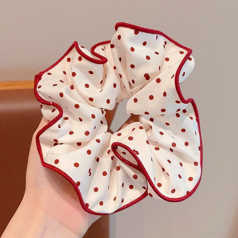 Girls High Elastic Cloth Bun Scrunchie Hair Accessories Red Bow