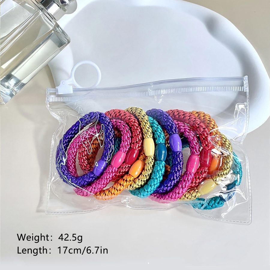 Women's High Elastic Ponytail Hair Tie Polyester Rubber Band UV Paint Color