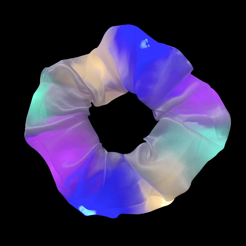 Women's Glowing LED Hair Tie Scrunchie For Daily Wear Solid Color