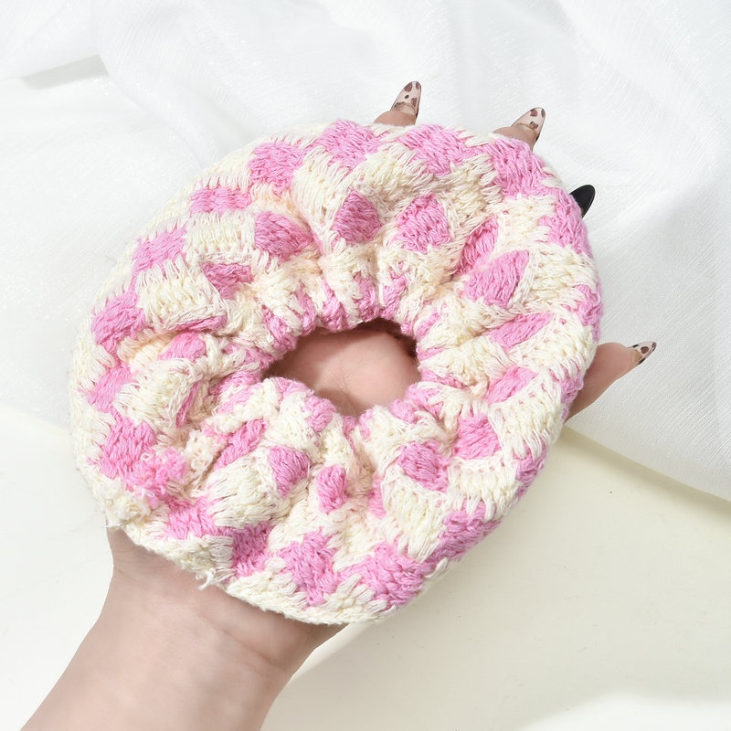 Women's Handmade Knitted Wool Ponytail Hair Tie Floral Butterfly Knot