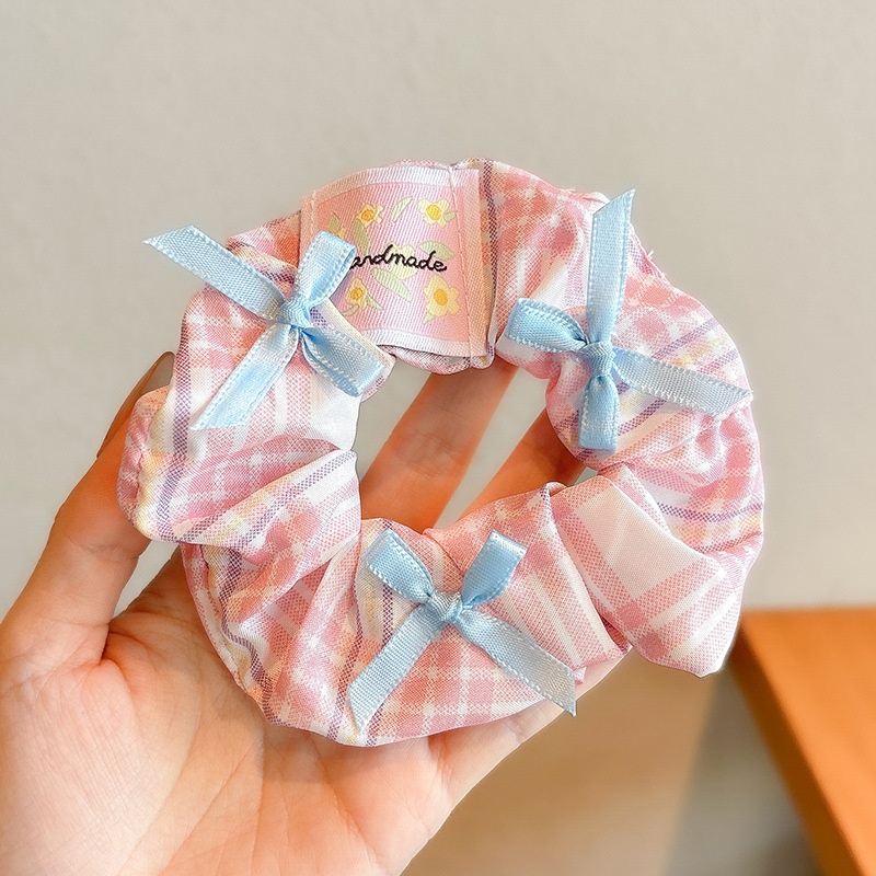 Women Daily Oversized High Elastic Lace Hair Scrunchie Elegant Floral