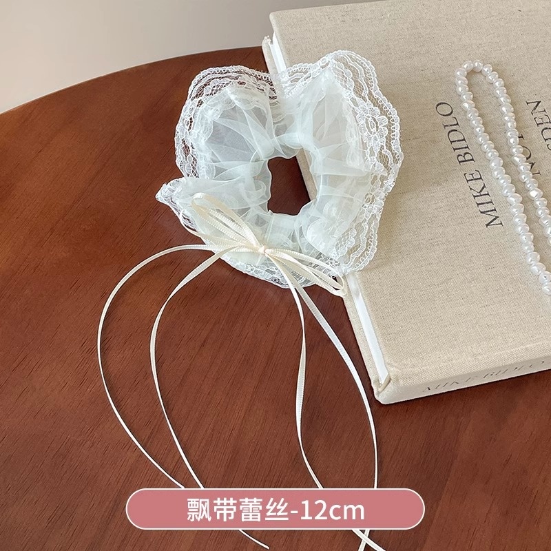 Women's Sweet Bun Scrunchie Hair Tie Multi-layer Lace Knit Cloth