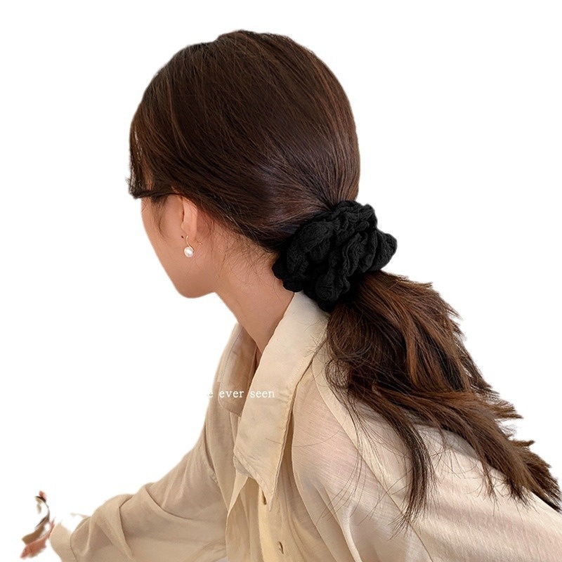 Women's Fairy Style Cloth Cream Puff Hair Tie Ponytail Holder Solid Color