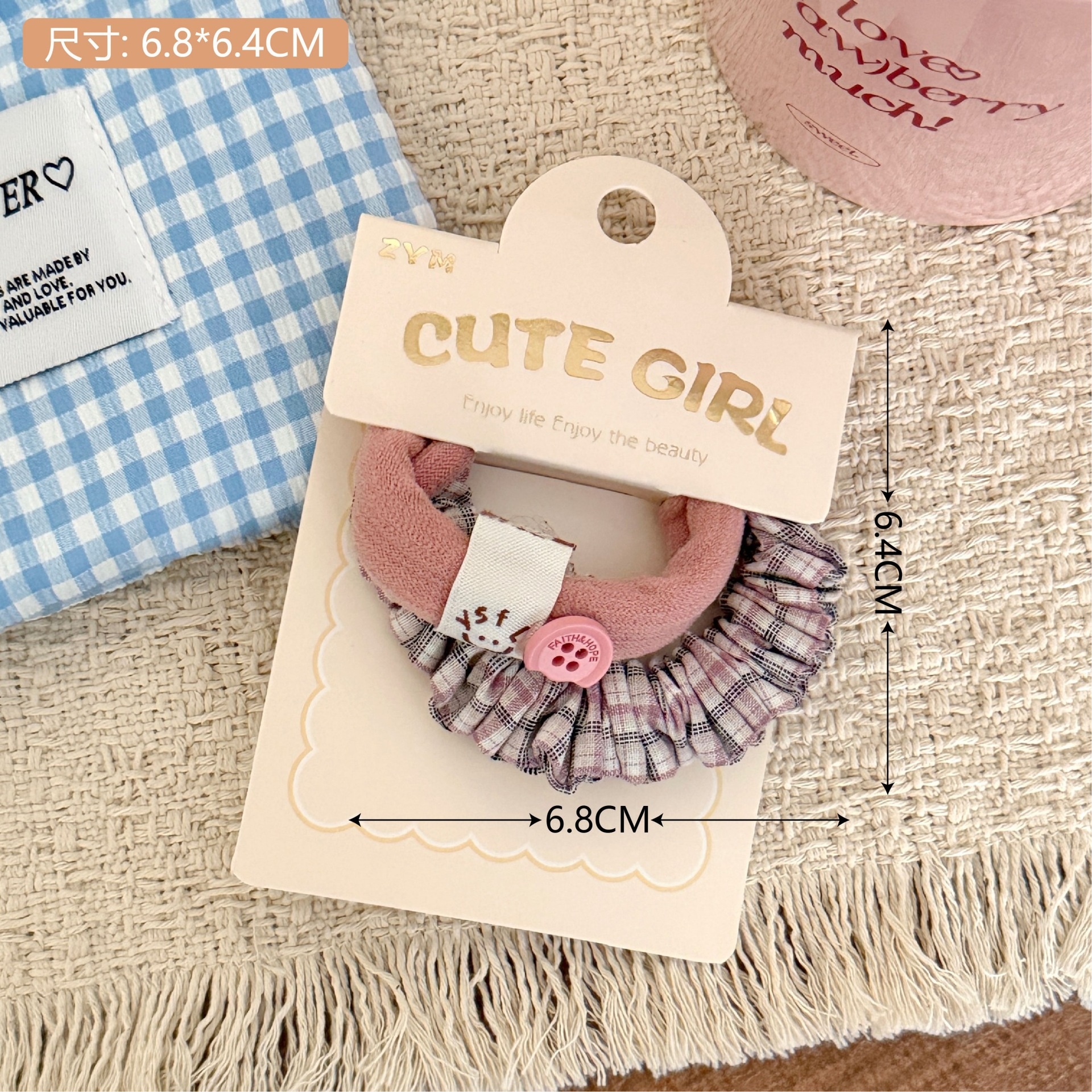 Girls Elastic Fabric Ponytail Holder Hair Bands Sweet Floral Print