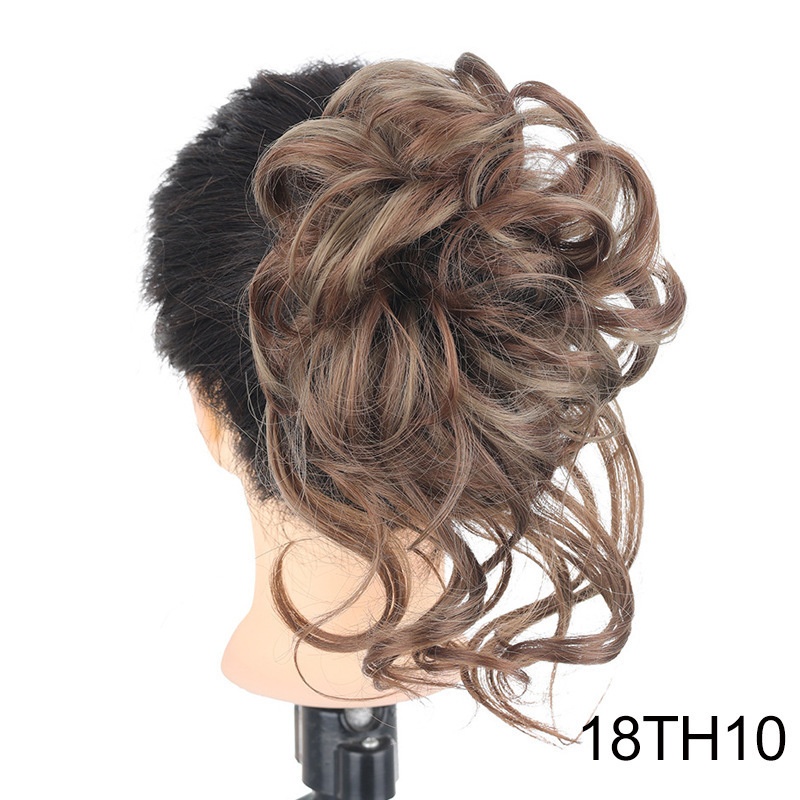 Women Daily Updo Messy Bun Hair Ring High Temp Silk Natural Texture
