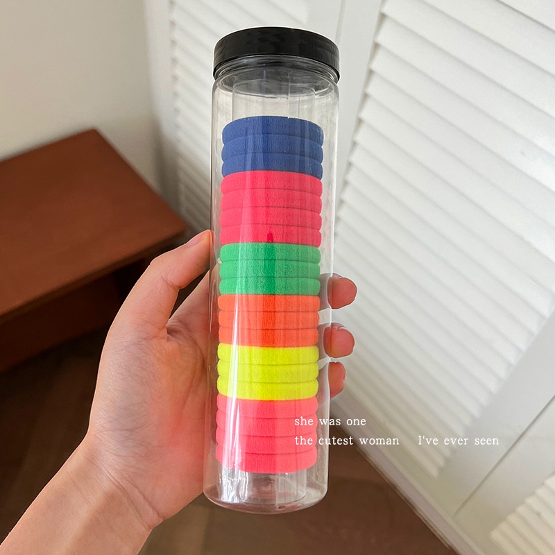 Women High Elastic Cloth Hair Tie No Damage Ponytail Ring Candy Color