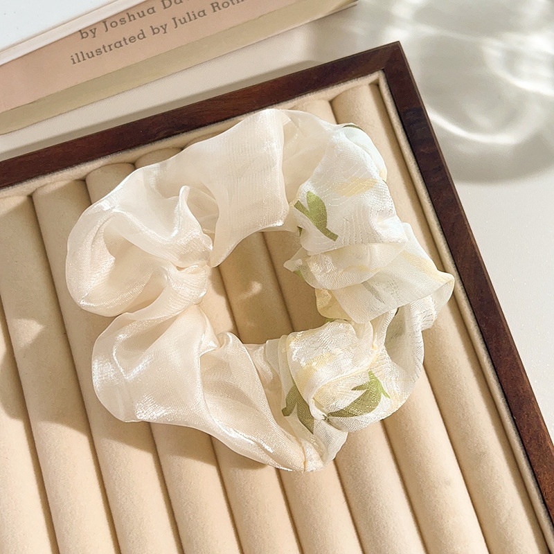 Women's Daily Sweet Rib-Knit Lace Hair Tie Solid Flower Lattice