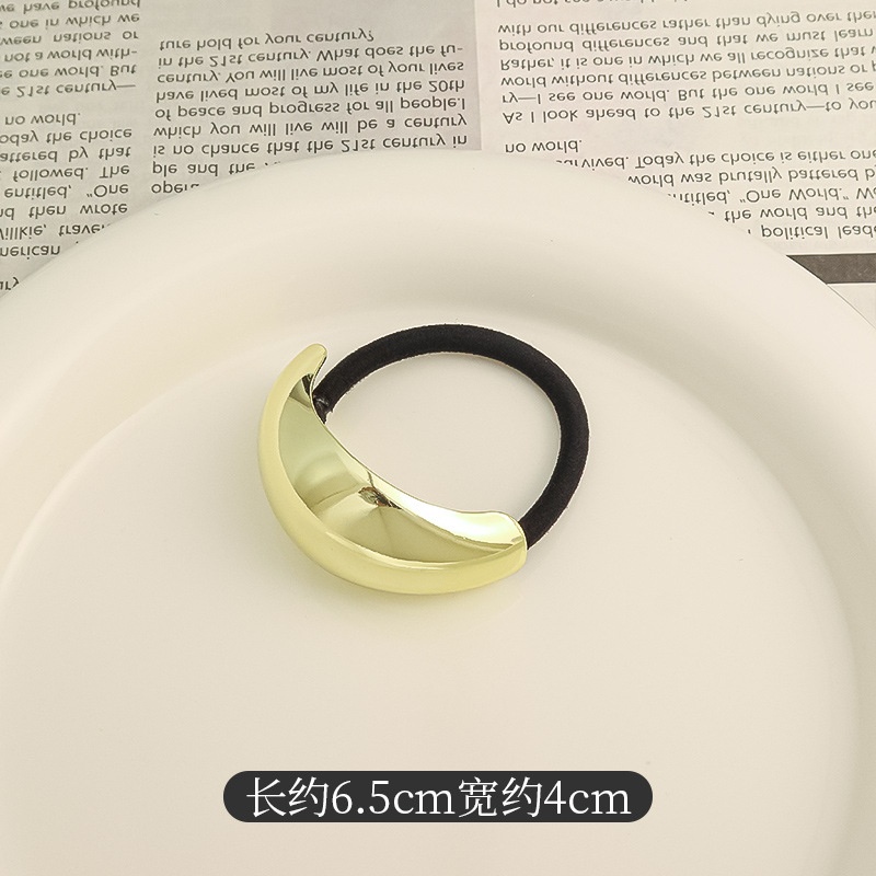 Women's Versatile Retro Alloy Elastic Hair Ties Round Cold Tone