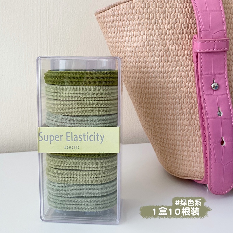 Women High Elastic Cloth Hair Tie No Damage Ponytail Ring Candy Color