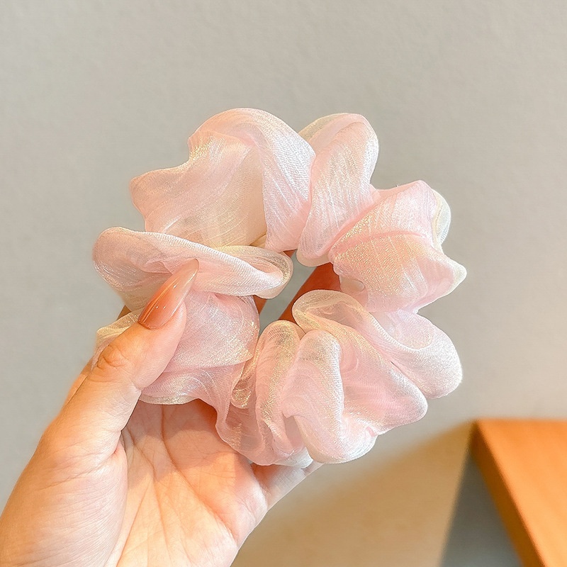 Women's Cloth Lace Scarf Scrunchie Daily Hair Tie Spring Tulip Floral