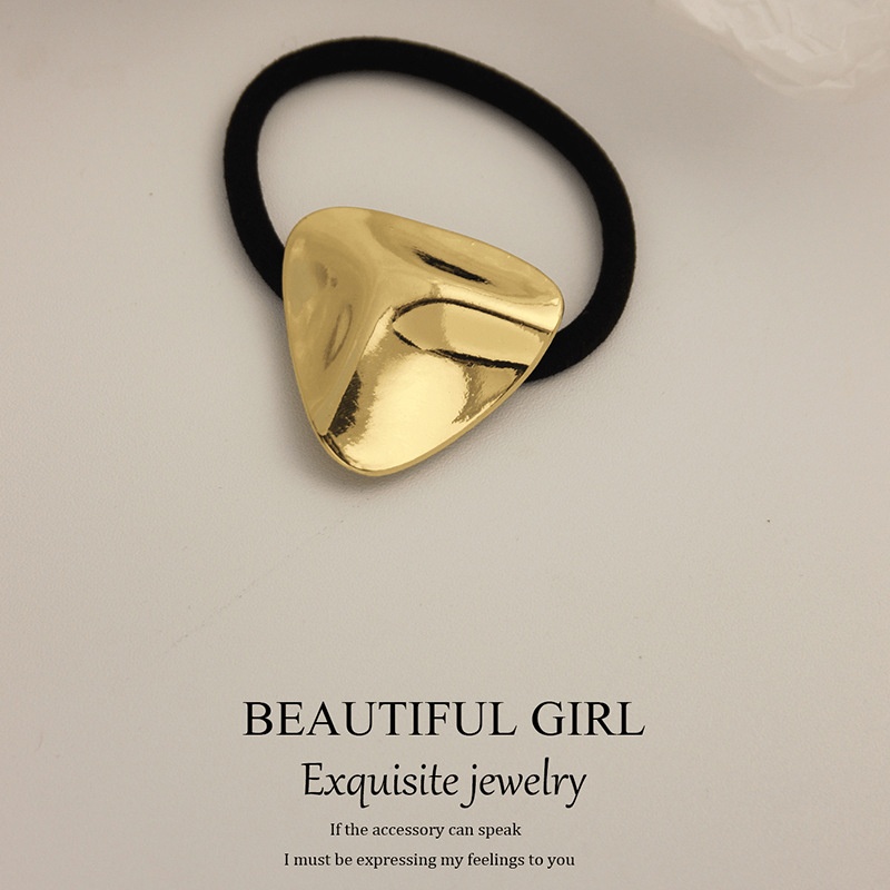 Women's Versatile Retro Alloy Elastic Hair Ties Round Cold Tone