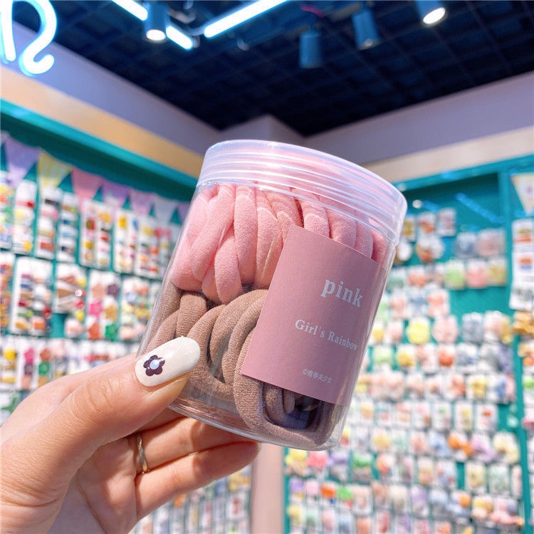 Women's Stretch Nylon High Ponytail Hair Ties 50pcs Sweet Candy Color