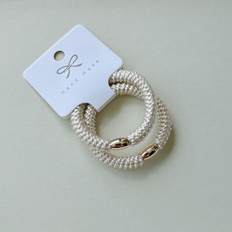 Women's Thick Knitted High Elastic Ponytail Hair Bands Gold Sequin