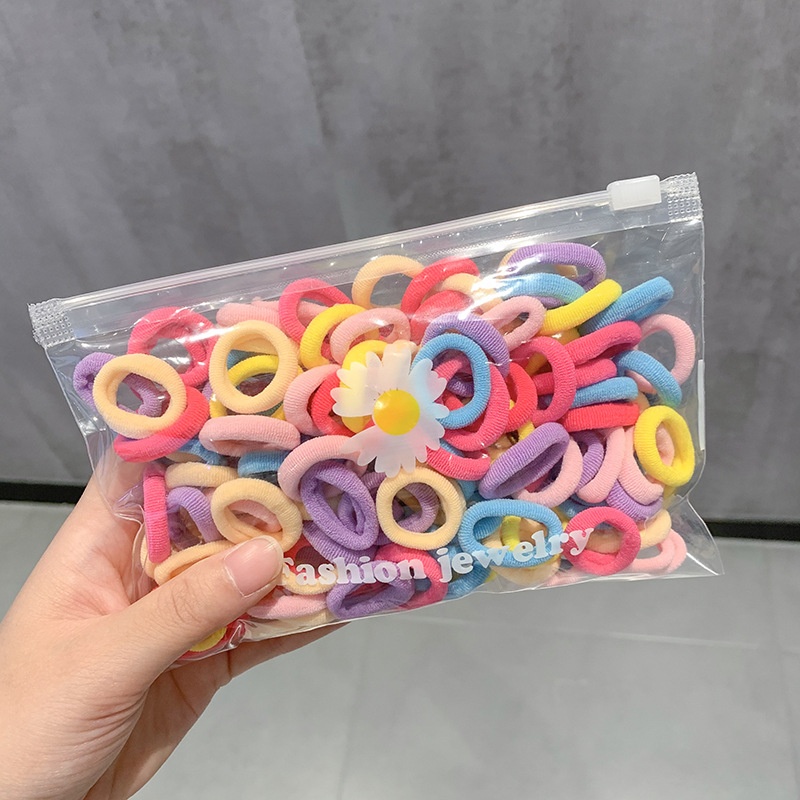 Girls High Elastic Seamless Hair Ties Nylon Towel Ring Rubber Bands