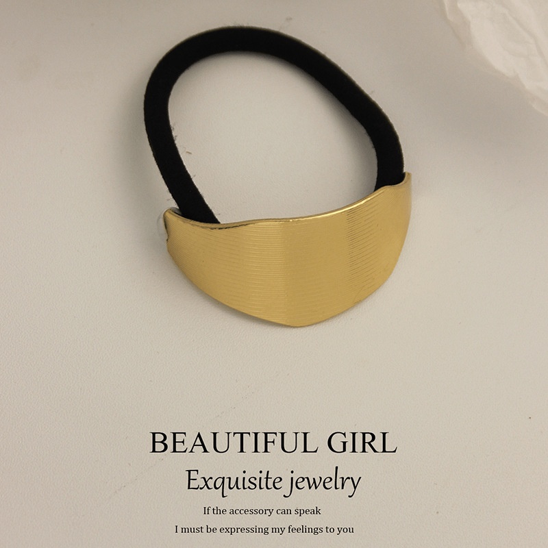 Women's Versatile Retro Alloy Elastic Hair Ties Round Cold Tone