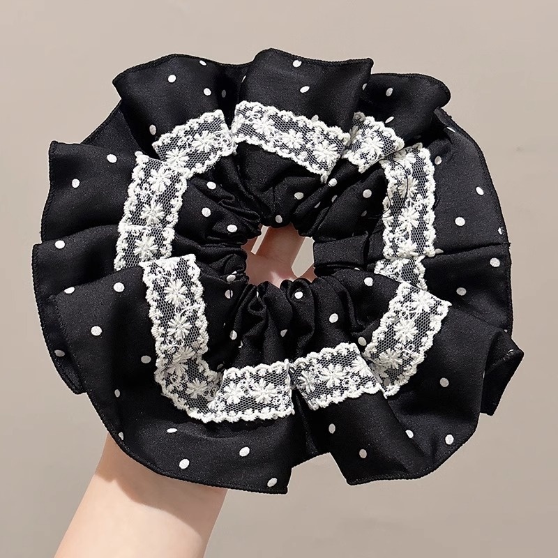 Women's French Retro Satin Scrunchie All-match Hair Tie Polka Dot
