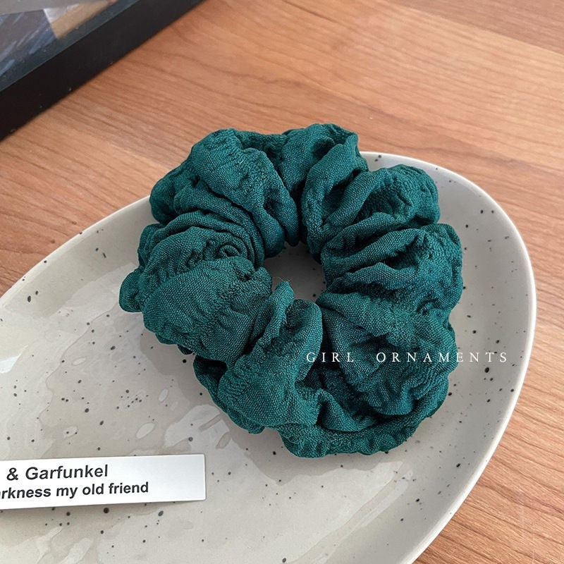 Women's Sweet Lace Ponytail Hair Tie Cloth Scrunchie Coral Lily Floral