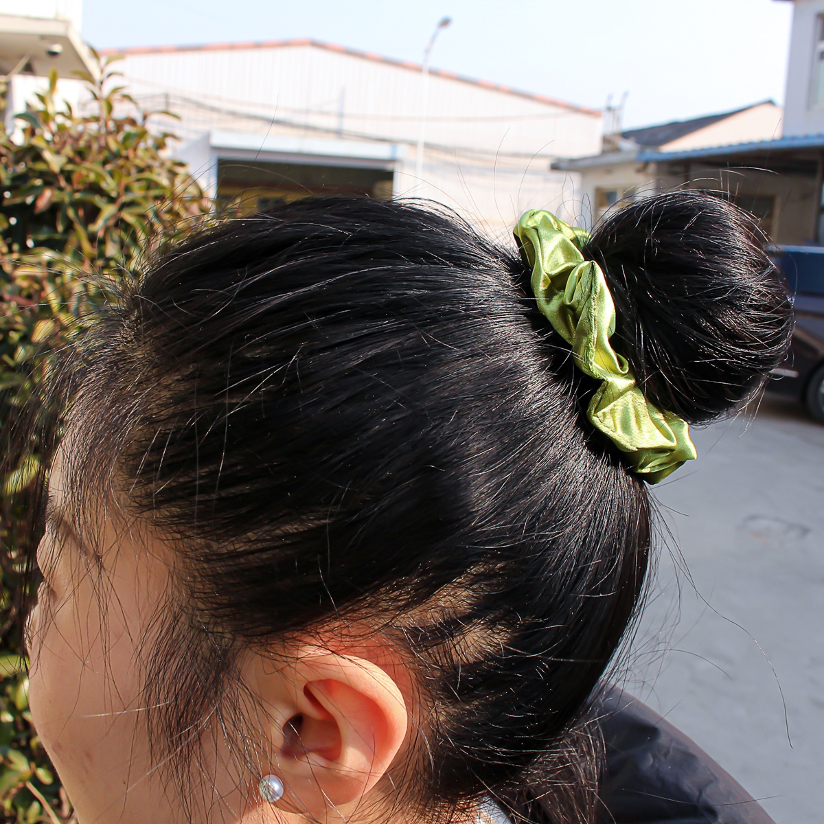 Women's All-Season French Satin Hair Ties 5PCS Multicolor Solid Leopard