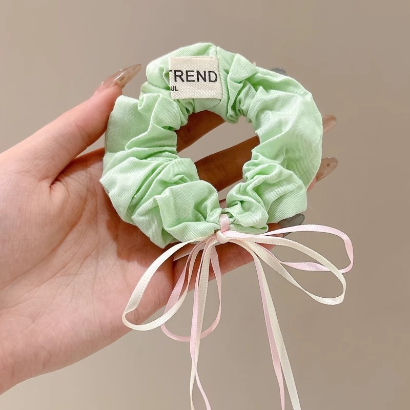 Women's Handmade Spring Ponytail Hair Scrunchie Checkered Fabric