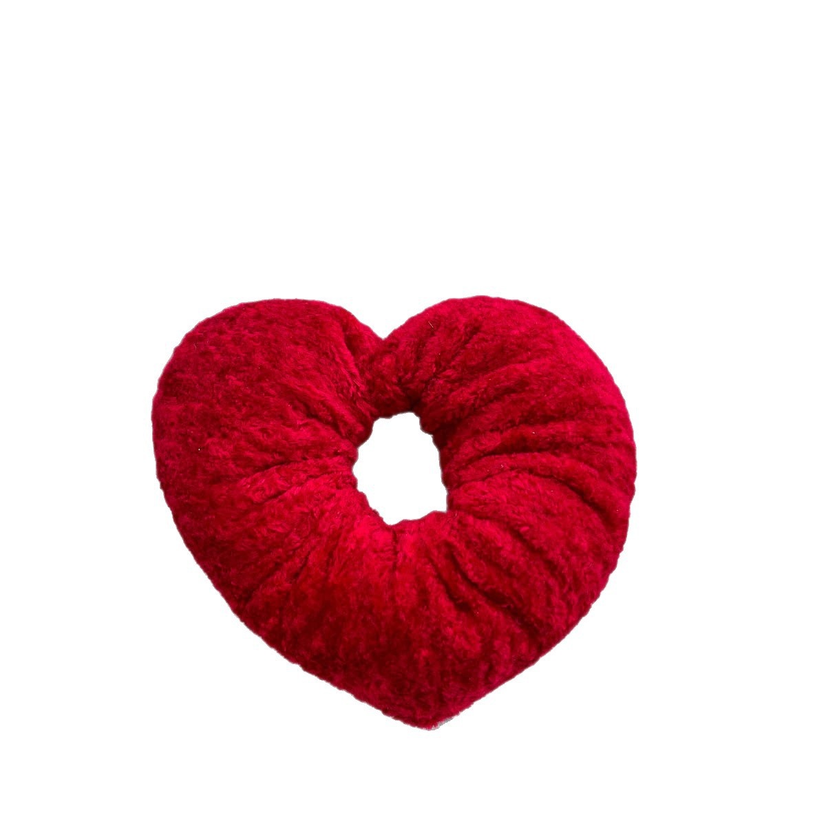 Women's Festive Velvet Hair Tie For New Year Red Heart Shape