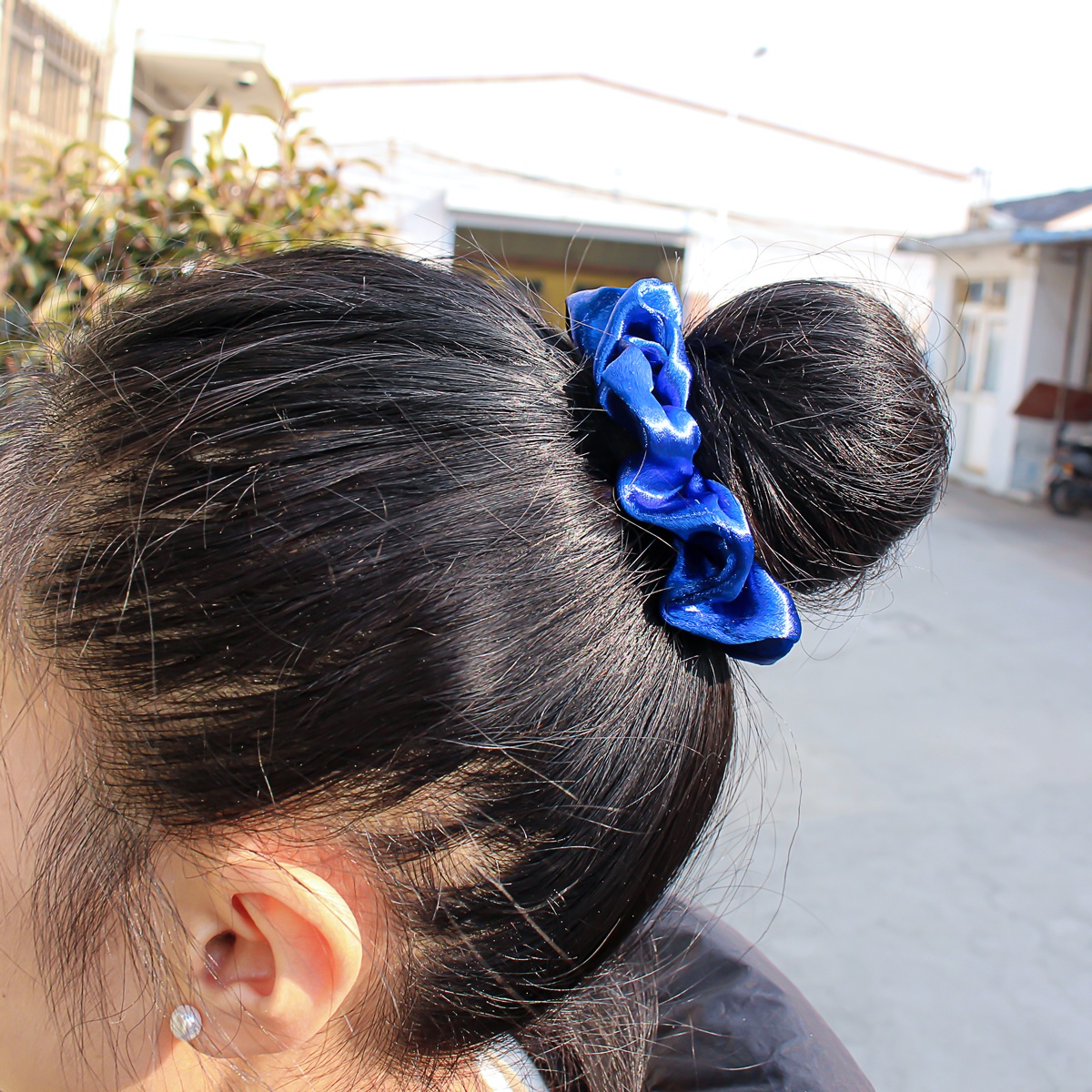 Women's All-Season French Satin Hair Ties 5PCS Multicolor Solid Leopard