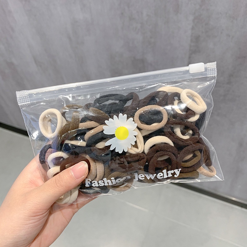 Girls High Elastic Seamless Hair Ties Nylon Towel Ring Rubber Bands