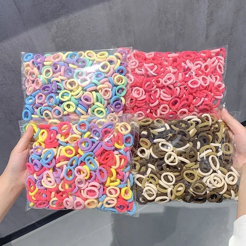 Girls High Elastic Seamless Hair Ties Nylon Towel Ring Rubber Bands