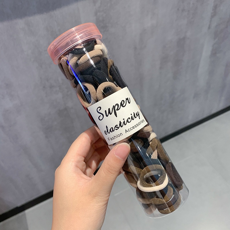 Girls High Elastic Seamless Hair Ties Nylon Towel Ring Rubber Bands