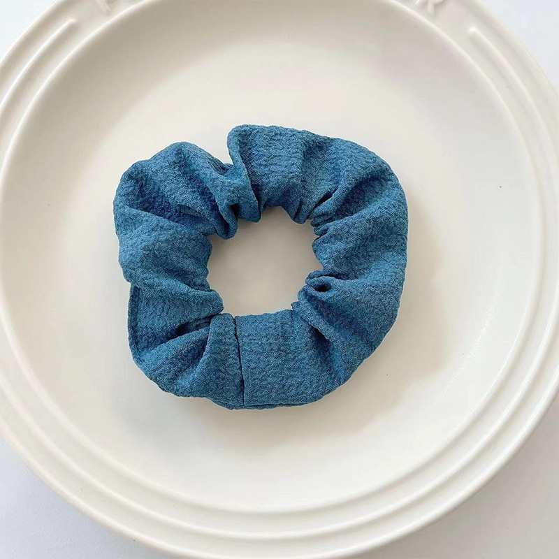 Women's Summer Fabric Scrunchie Pleated Plaid Leopard Hair Tie