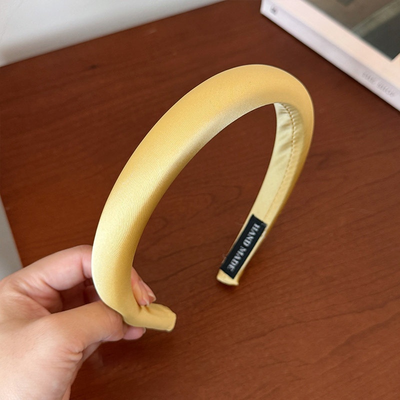 Women's Sweet Satin Hair Tie For Autumn And Winter Yellow Plaid