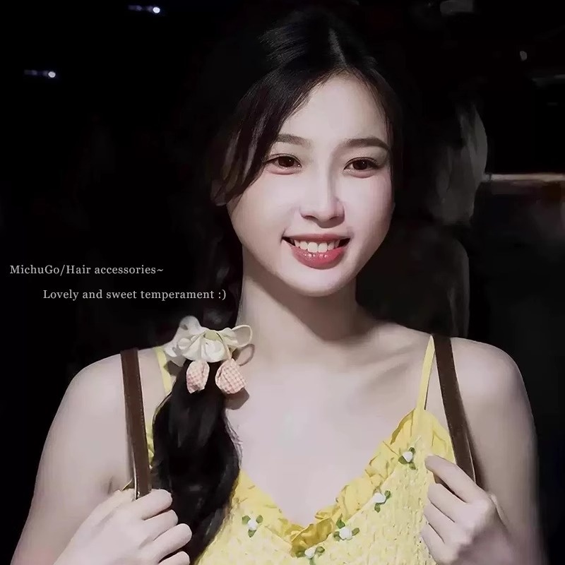 Women's Satin Low Ponytail Scrunchie Hair Tie Fresh Tulip Floral