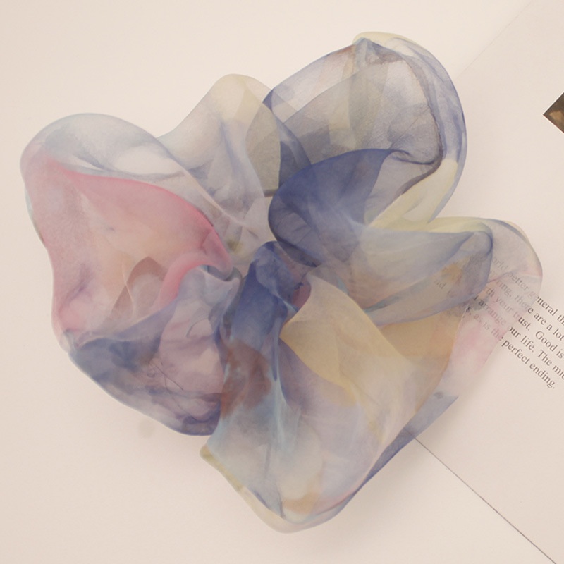 Women's Daily Summer Korean Pleated Lace Hair Tie Color Block