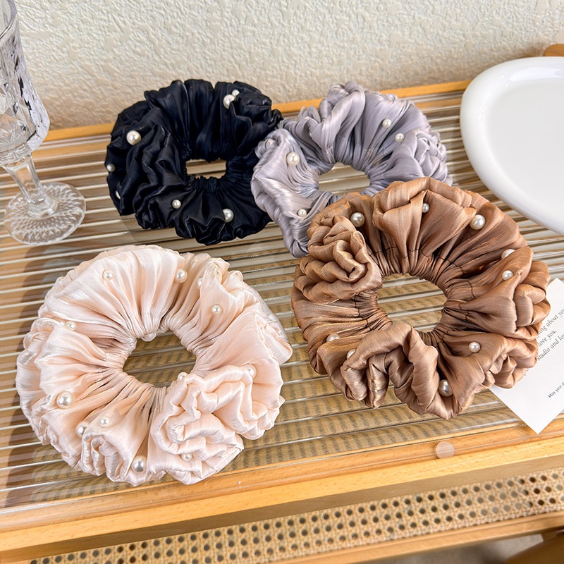 Women's Elegant Soft Cloth French Hair Tie For Daily Wear Solid Color