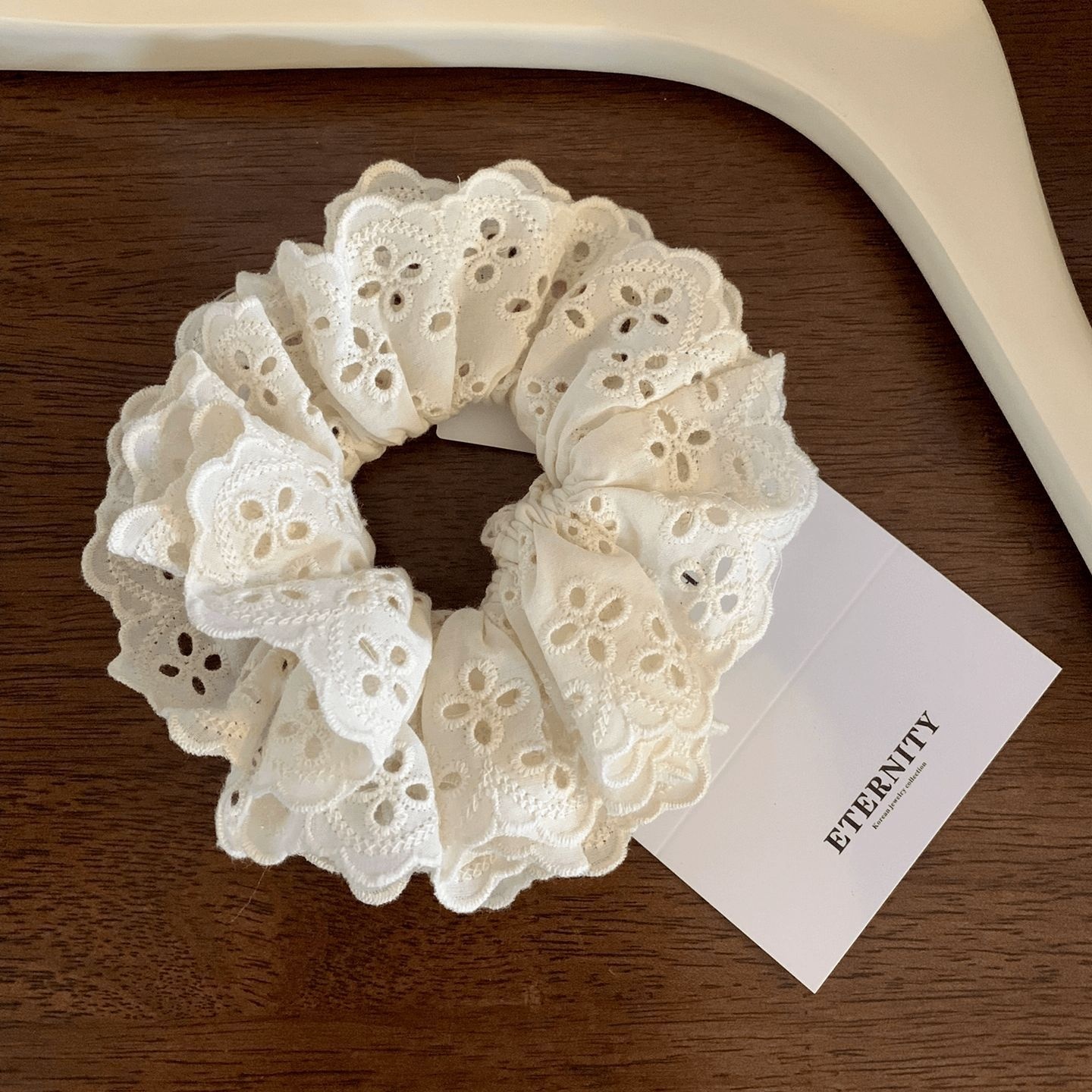 Women's Cloth Lace Scarf Scrunchie Daily Hair Tie Spring Tulip Floral