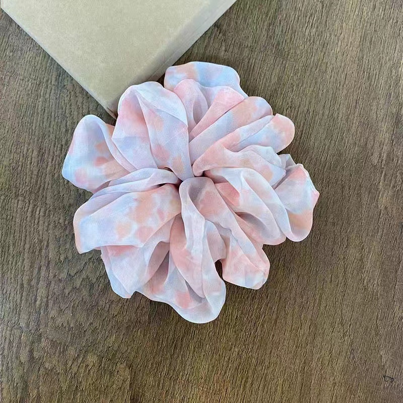 Women's Elegant Pastoral Ditsy Floral Gauze Hair Tie Summer Holiday Scrunchie