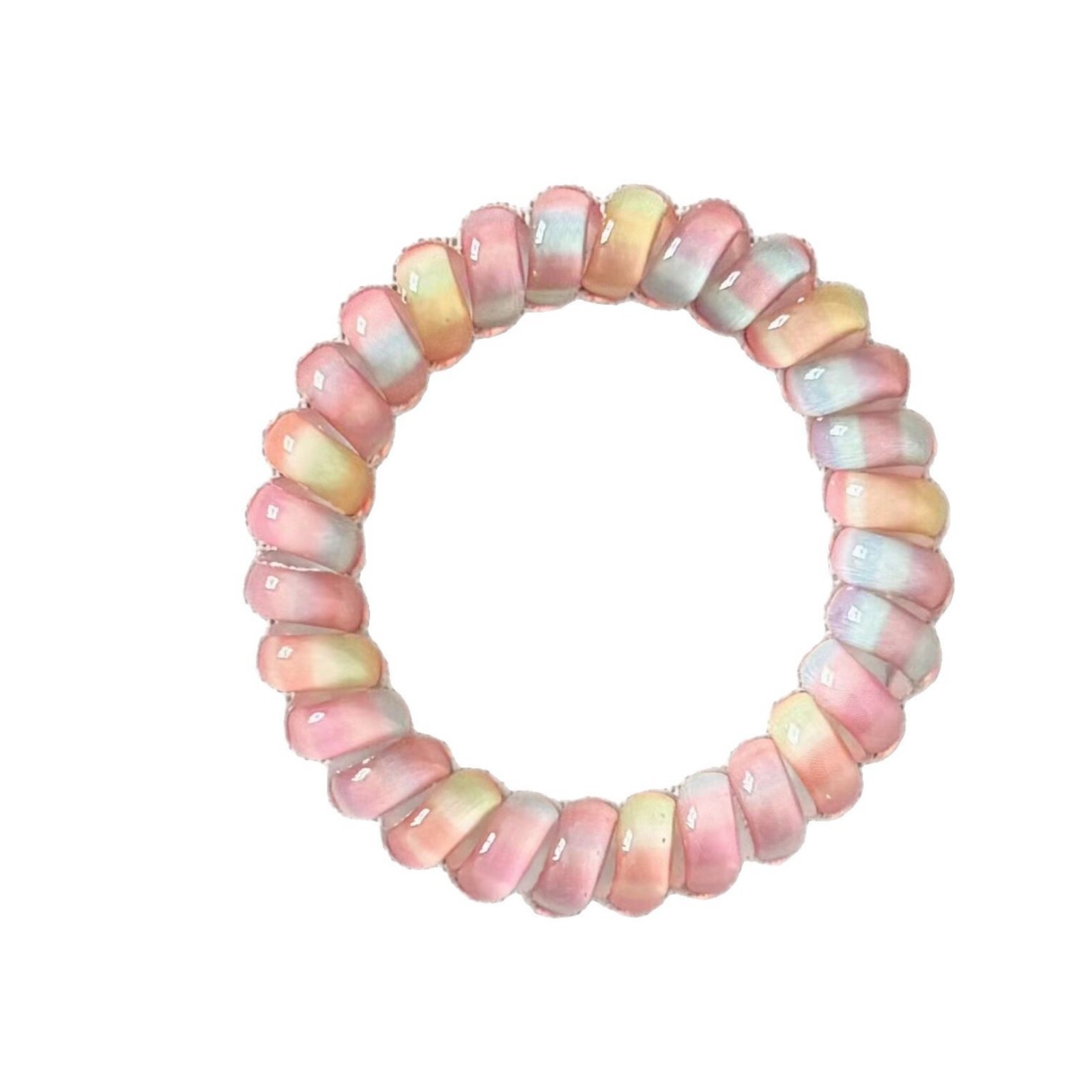 Girls Simple Telephone Cord Ponytail Hair Ties Summer Fresh Jelly Color