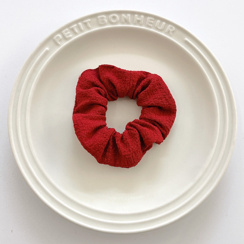 Women's Summer Fabric Scrunchie Pleated Plaid Leopard Hair Tie