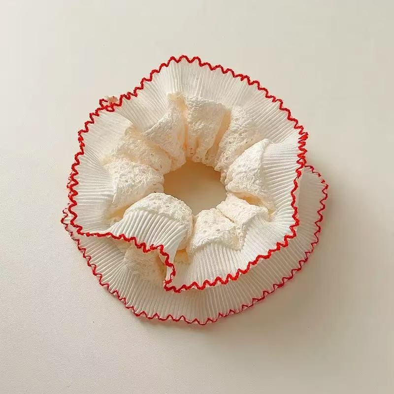 Women's High-End Large Cloth Bun Scrunchie Hair Tie Striped