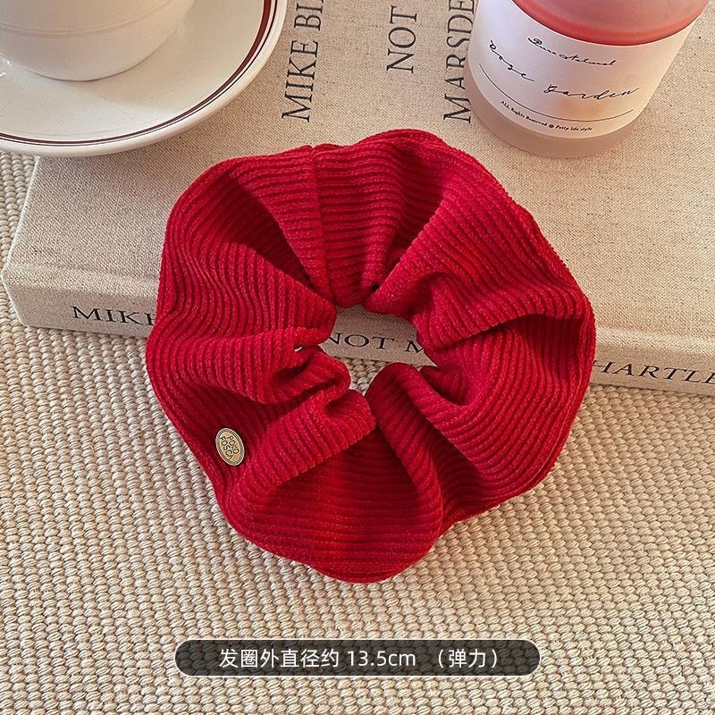 Women Spring Summer Cloth Hair Scrunchie Tie Romantic Polka Dot Lace