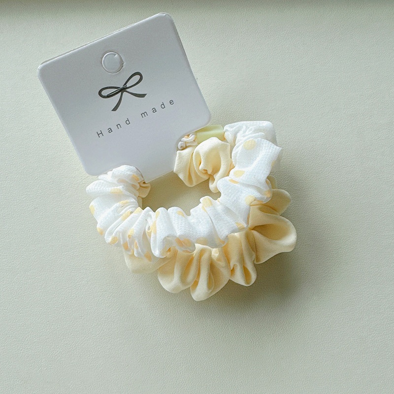 Girls Sweet Fabric Elastic Hair Scrunchies Candy Color Polka Dot