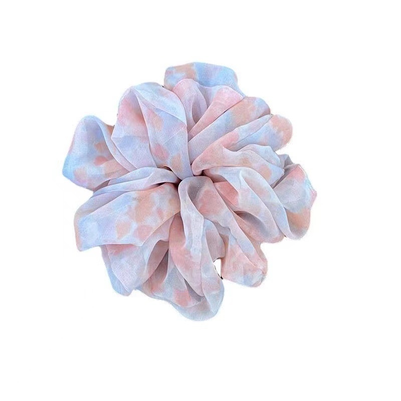 Women's Elegant Pastoral Ditsy Floral Gauze Hair Tie Summer Holiday Scrunchie