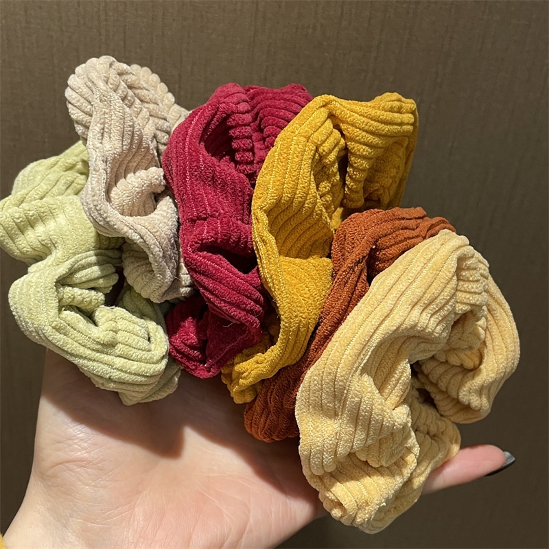 Women's Winter Large Velvet Elastic Hair Ties Simple Solid Color