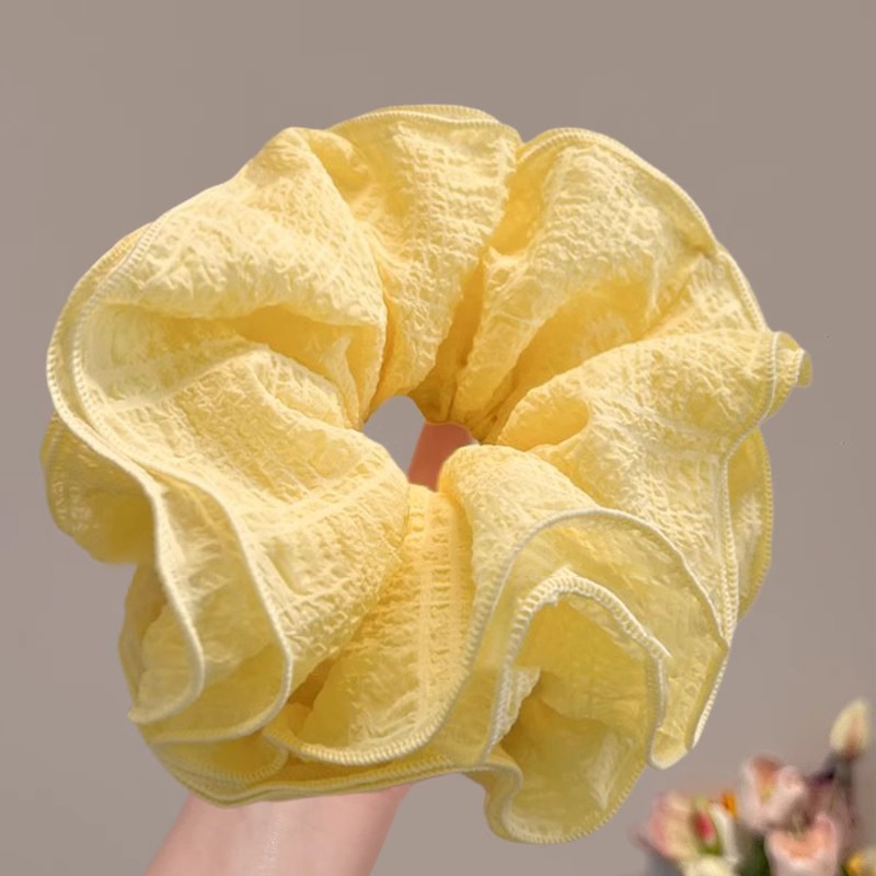 Women Daily Oversized High Elastic Lace Hair Scrunchie Elegant Floral