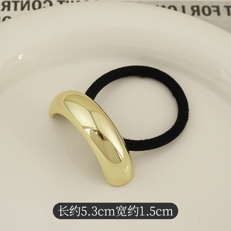 Women's Versatile Retro Alloy Elastic Hair Ties Round Cold Tone